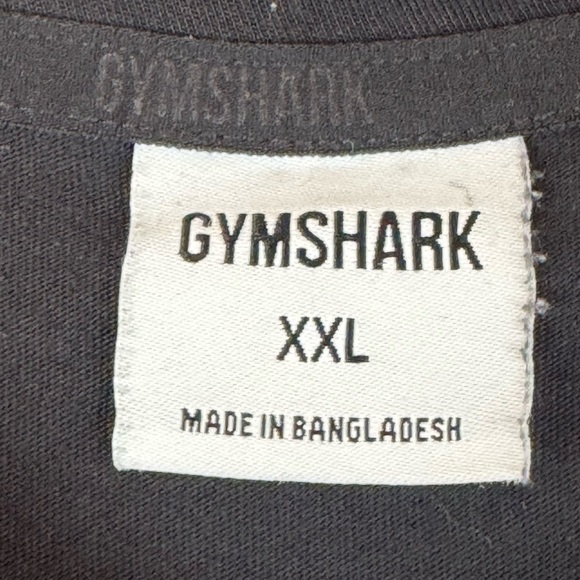GYMSHARK Men's XXL Black Muscle Tee Shirt Work Out Gym Logo Polyester Cotton 2XL - Picture 2 of 6